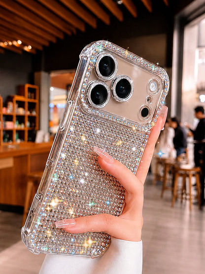 Bling Glitter Rhinestone Case Compatible With IPhone18PRO MAX, Luxury Full Diamond Sparkly Crystal Protective Phone Cover For Women Girls, Shockproof Corner Bumper Clear Frame Shiny Diamond Cell Phone