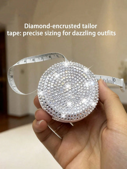 Bling Rhinestone Tape Measure,Mini Portable Tape Measure,Retractable Tape Measure,Portable Mini Measuring Tool For Daily Sewing Crafting, Ideal Birthday Gift, Ideal Gift For Sewing Lovers Craftsperson