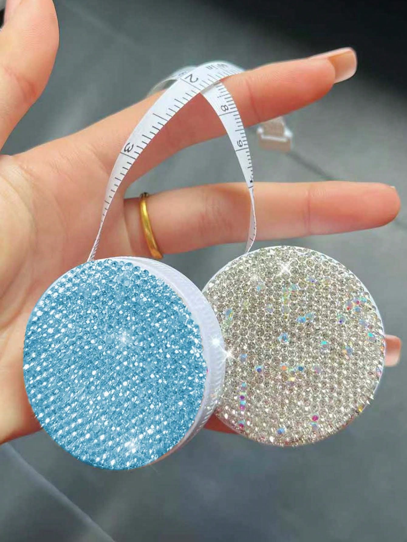 Bling Rhinestone Tape Measure,Mini Portable Tape Measure,Retractable Tape Measure,Portable Mini Measuring Tool For Daily Sewing Crafting, Ideal Birthday Gift, Ideal Gift For Sewing Lovers Craftsperson