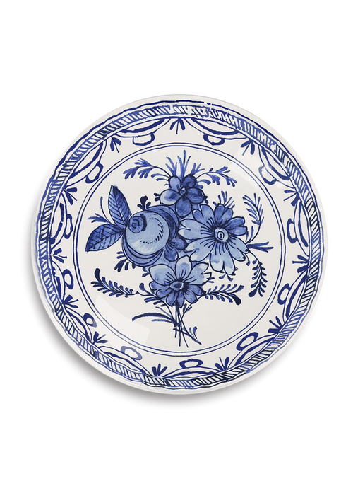 Blue and White Delft #1 Round Decoupage Tray - Ben's Garden