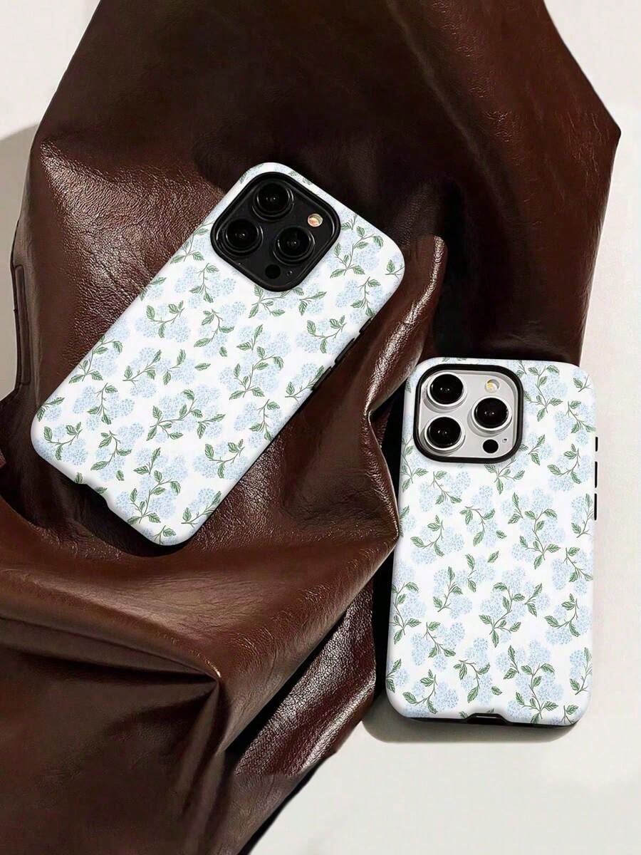 Blue Hydrangea Floral Print Element-Design Phone Case, Suitable For IPhone Models 17, 16, 15, 14 Pro Max, 13, 12, 11, XR, XS Plus Phone Cases, Made Of TPU Silicone Material, Providing Shock And Drop P