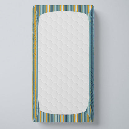 Blue & Orange Stripe Fitted Crib Sheet