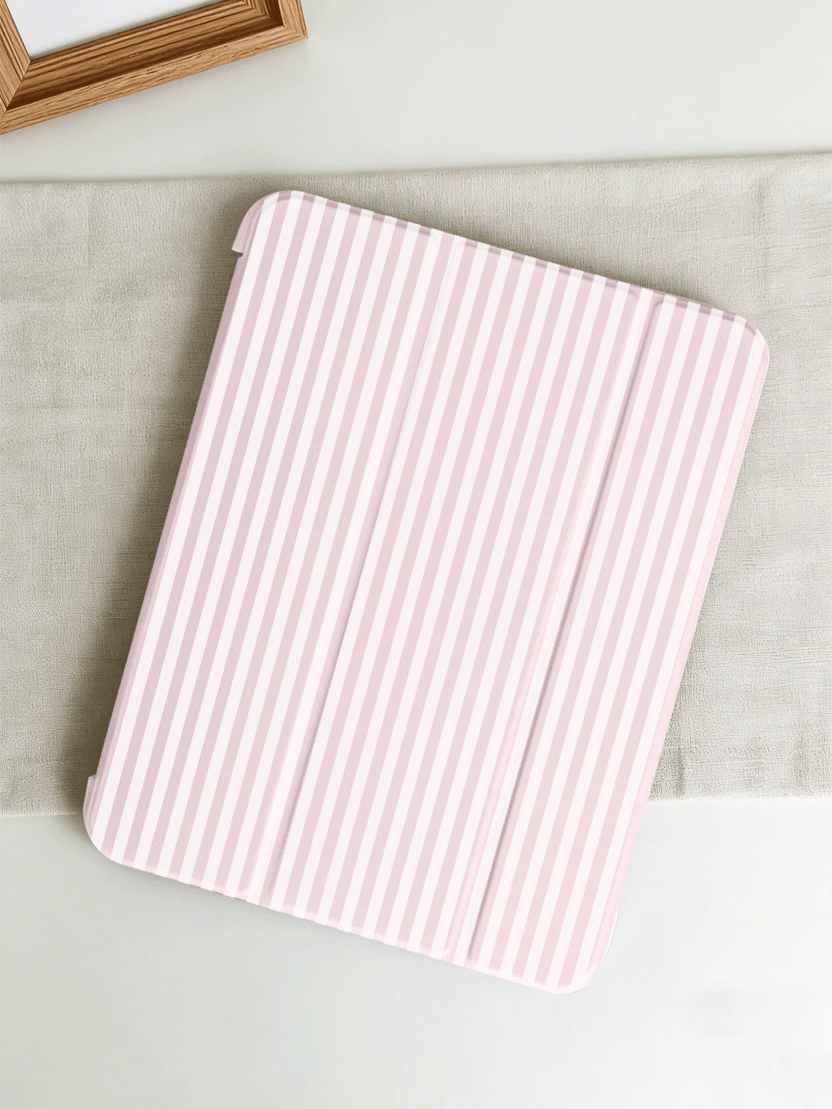 Blue Striped Protective Case, Suitable For IPad 10.2" (A16), 11" 11th Gen 2025, 9th/10th Gen, Air 4th 10.9", Galaxy Tab S6 Lite 10.4", Anti-Drop, Pencil Slot, Sleep/Wake Support, Romantic Gift