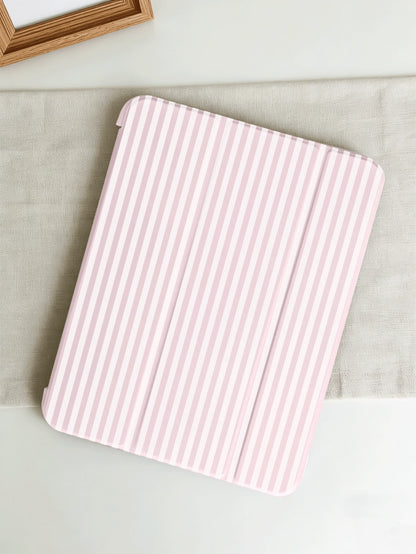 Blue Striped Protective Case, Suitable For IPad 10.2" (A16), 11" 11th Gen 2025, 9th/10th Gen, Air 4th 10.9", Galaxy Tab S6 Lite 10.4", Anti-Drop, Pencil Slot, Sleep/Wake Support, Romantic Gift