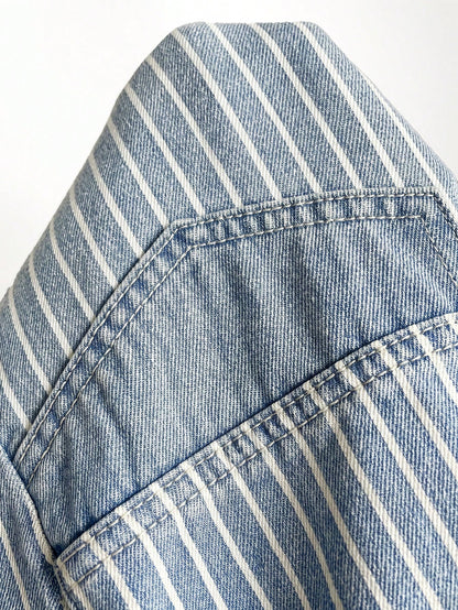 Bohemela BOHO Vacation Casual Woven Denim Striped Loose Women Pants