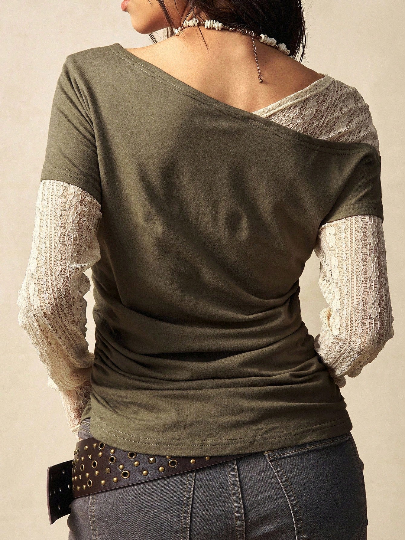Bohemela Plus Size Women Slogan Print Contrast Lace 2 In 1 Top Blusinhas Femininas Elegante Fall