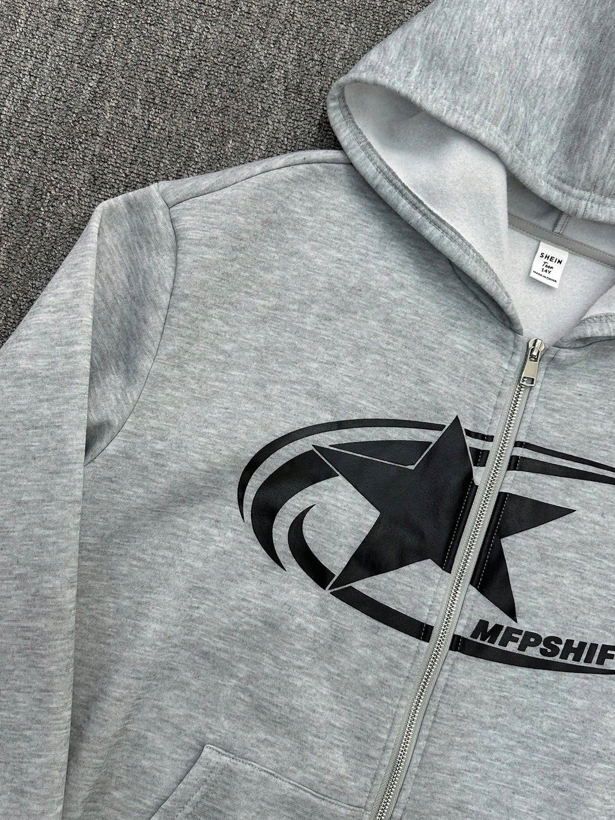 Bolty Teen Boys 1pc Casual Sports Street Comfortable Versatile Warm Super Cost-Effective Loose Casual Hooded Large Logo Geometric Patterns Mid Split Mouse Pocket Hooded Sweatshirt;AutumnWinter;F