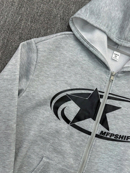 Bolty Teen Boys 1pc Casual Sports Street Comfortable Versatile Warm Super Cost-Effective Loose Casual Hooded Large Logo Geometric Patterns Mid Split Mouse Pocket Hooded Sweatshirt;AutumnWinter;F