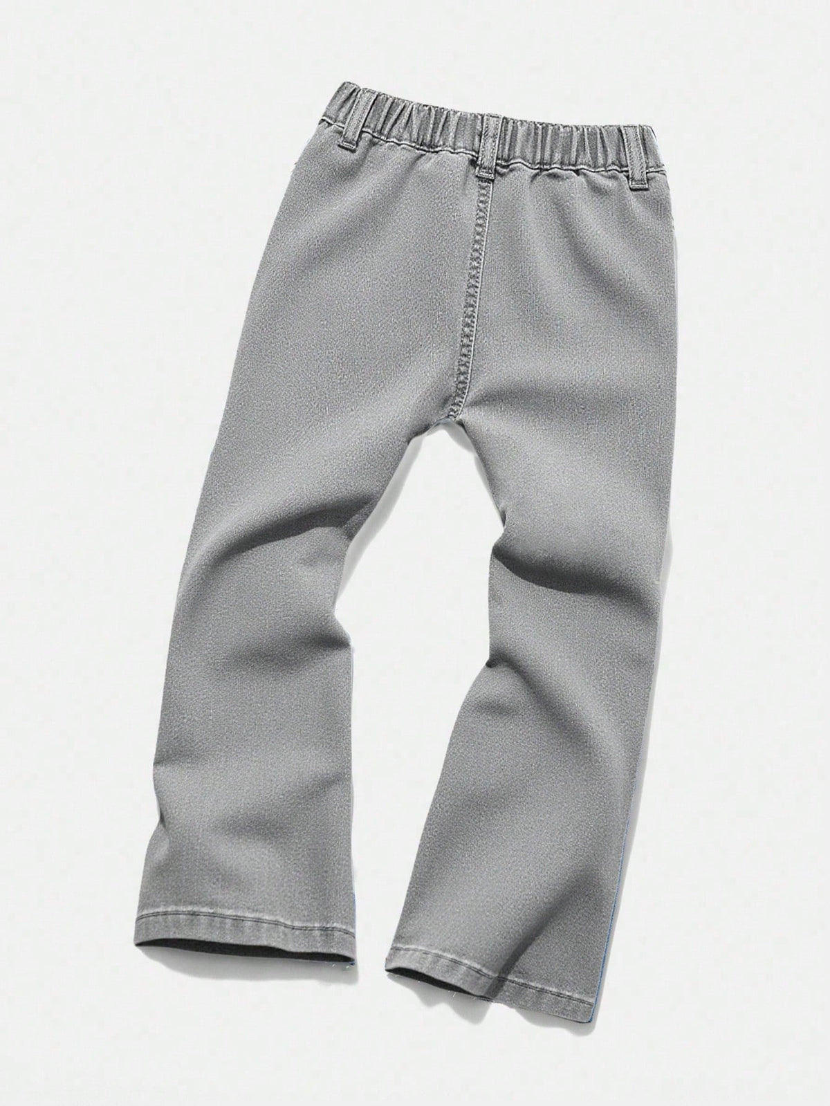 Bolty Young Boy Y2k Street Cool Letter Graffiti Print Elastic Skinny Grey Denim Stacked Flare Jeans,Summer,80s,Career Day,Back-To-School,Casual Fall