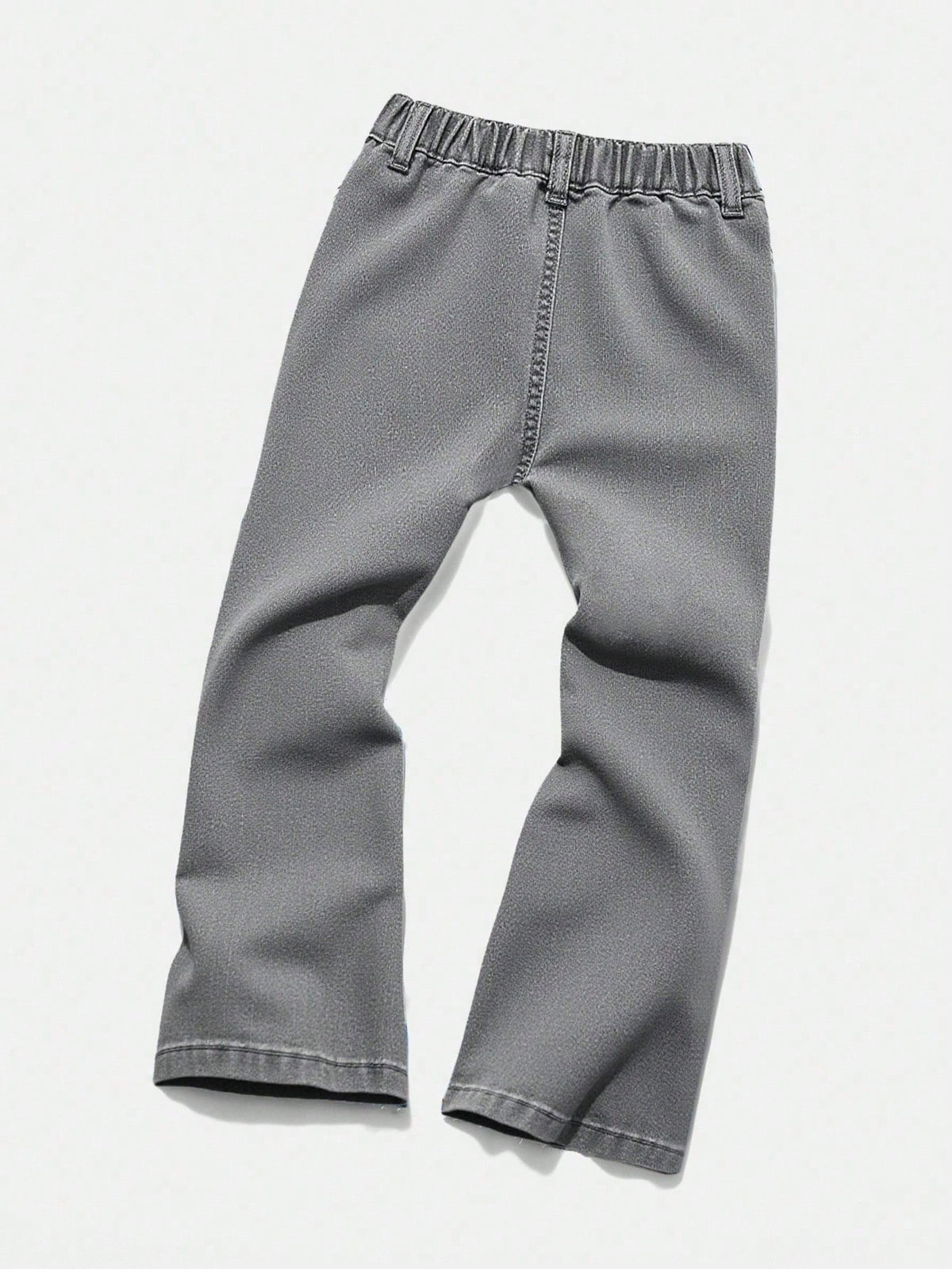 Bolty Young Boy Y2k Street Cool Letter Graffiti Print Elastic Skinny Grey Denim Stacked Flare Jeans,Summer,80s,Career Day,Back-To-School,Casual Fall