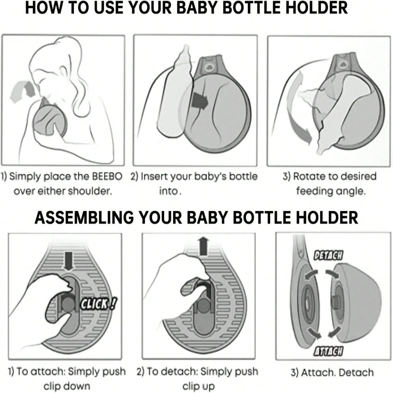 Bottle Holder, Hands-Free Bottle Holder, Specially Designed For Parents, With A Cape-Like Design To Prevent Slippage, And Fits Most Bottle Sizes.