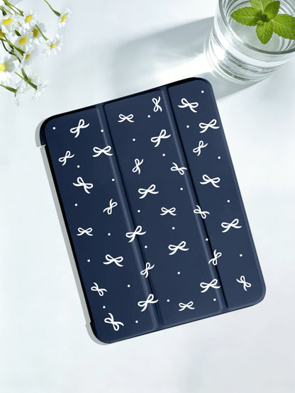 Bow-Knot 2025 Minimalist Bowknot Pattern Tablet Protective Case, Suitable For IPad 7/8/9/10th Gen/Pro 12.9/Pro 11/11th Gen (A16), Galaxy Tab S6 Lite/Galaxy Tab A11+ 2025, Provides Soft Shock-Proof Pro
