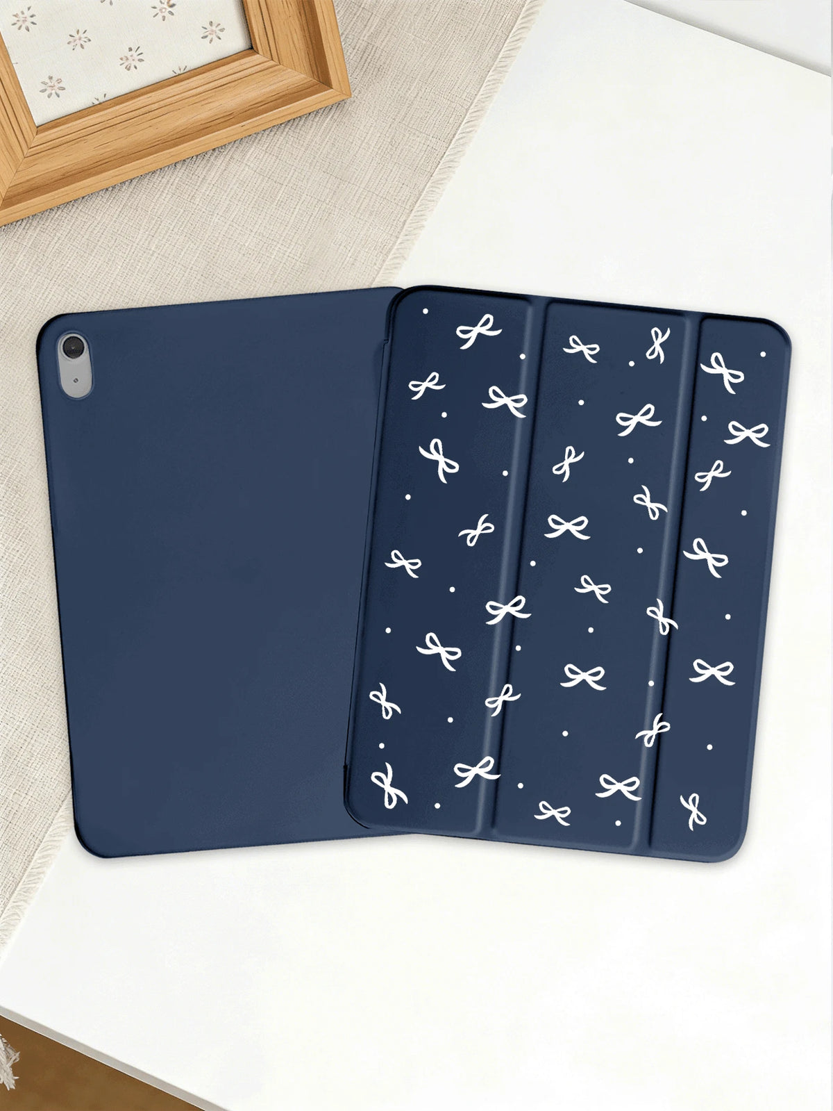 Bow-Knot 2025 Minimalist Bowknot Pattern Tablet Protective Case, Suitable For IPad 7/8/9/10th Gen/Pro 12.9/Pro 11/11th Gen (A16), Galaxy Tab S6 Lite/Galaxy Tab A11+ 2025, Provides Soft Shock-Proof Pro