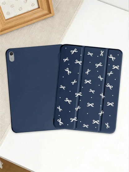 Bow-Knot 2025 Minimalist Bowknot Pattern Tablet Protective Case, Suitable For IPad 7/8/9/10th Gen/Pro 12.9/Pro 11/11th Gen (A16), Galaxy Tab S6 Lite/Galaxy Tab A11+ 2025, Provides Soft Shock-Proof Pro