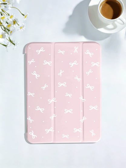 Bow-Knot 2025 Minimalist Bowknot Pattern Tablet Protective Case, Suitable For IPad 7/8/9/10th Gen/Pro 12.9/Pro 11/11th Gen (A16), Galaxy Tab S6 Lite/Galaxy Tab A11+ 2025, Provides Soft Shock-Proof Pro