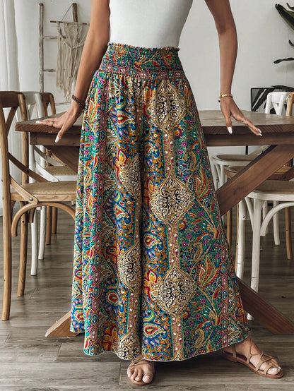 Breezaya Women's Paisley Print High-Waist Wide-Leg Vacation Pants Fall Cloth For Women