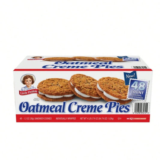 Bulk Oatmeal Creme Pies (62.4 Oz Total)- 48 Individually Sealed Snacks
