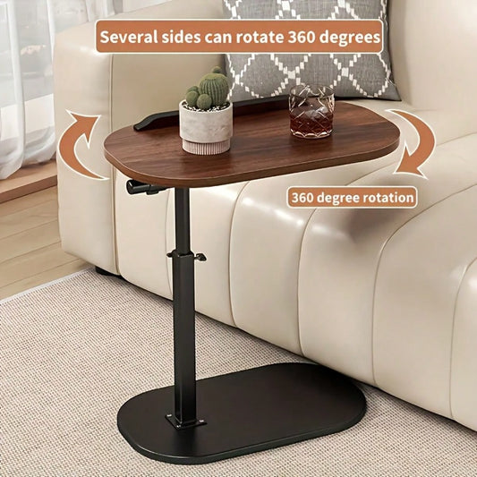 C-Shaped Side Table (Height-Adjustable + Flip-Top)