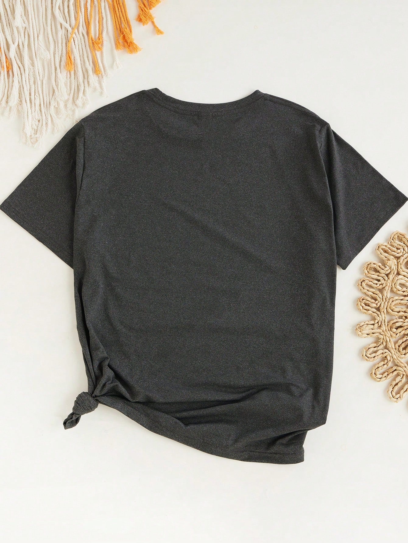 Calvaya Plus Size Simple Printed Crew Neck Short Sleeve T-Shirt Women Graphic Tee Top For Summer