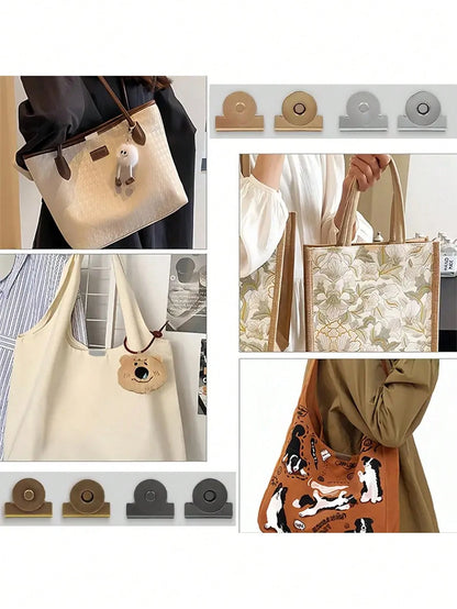 Canvas Bag Wallet Magnetic Alloy Buckle Edge, 20*7mm, 4 Colors Available, Seamless Magnetic Buckle, DIY Craft Accessories, Bag Snap Button Accessories, Faux Leather Bag Snap Hidden Button, No-Sew Butt