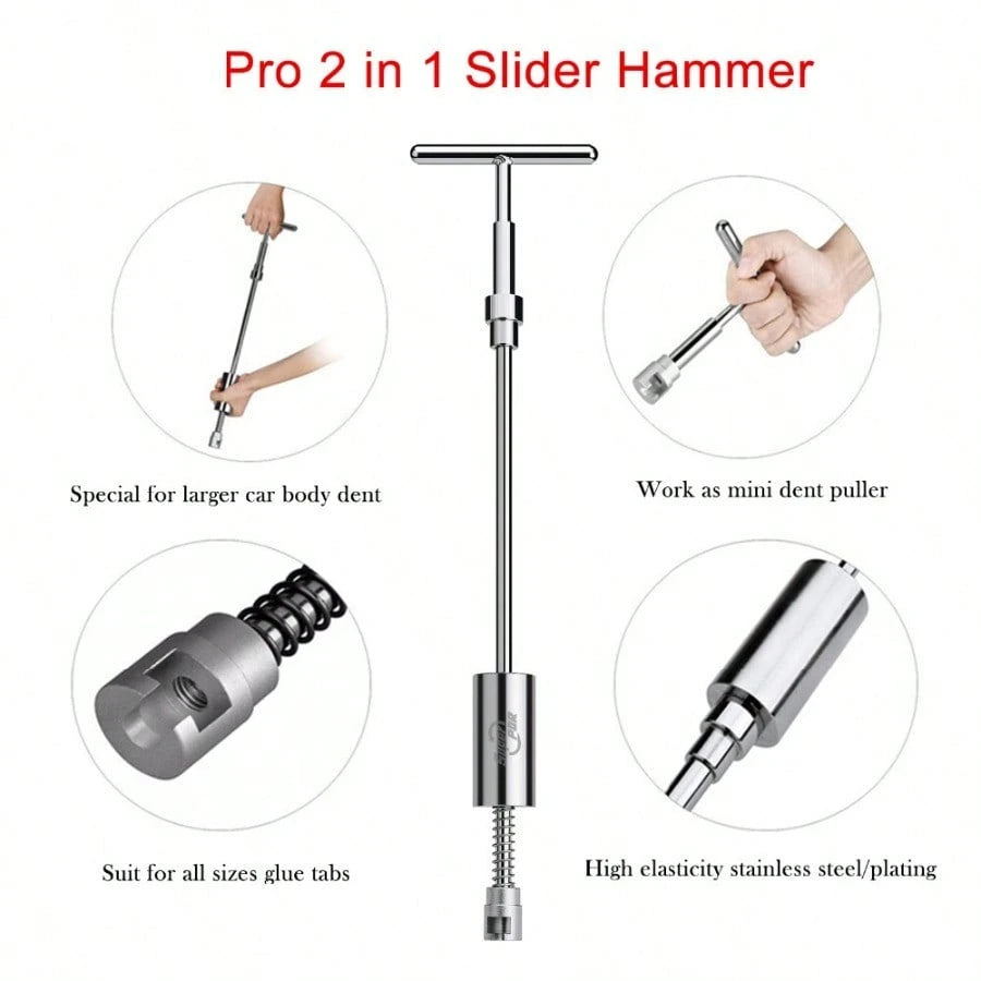 Car Body Slide Hammer Paintless Dent Repair Tools Puller Lifter Hail Removal Kit