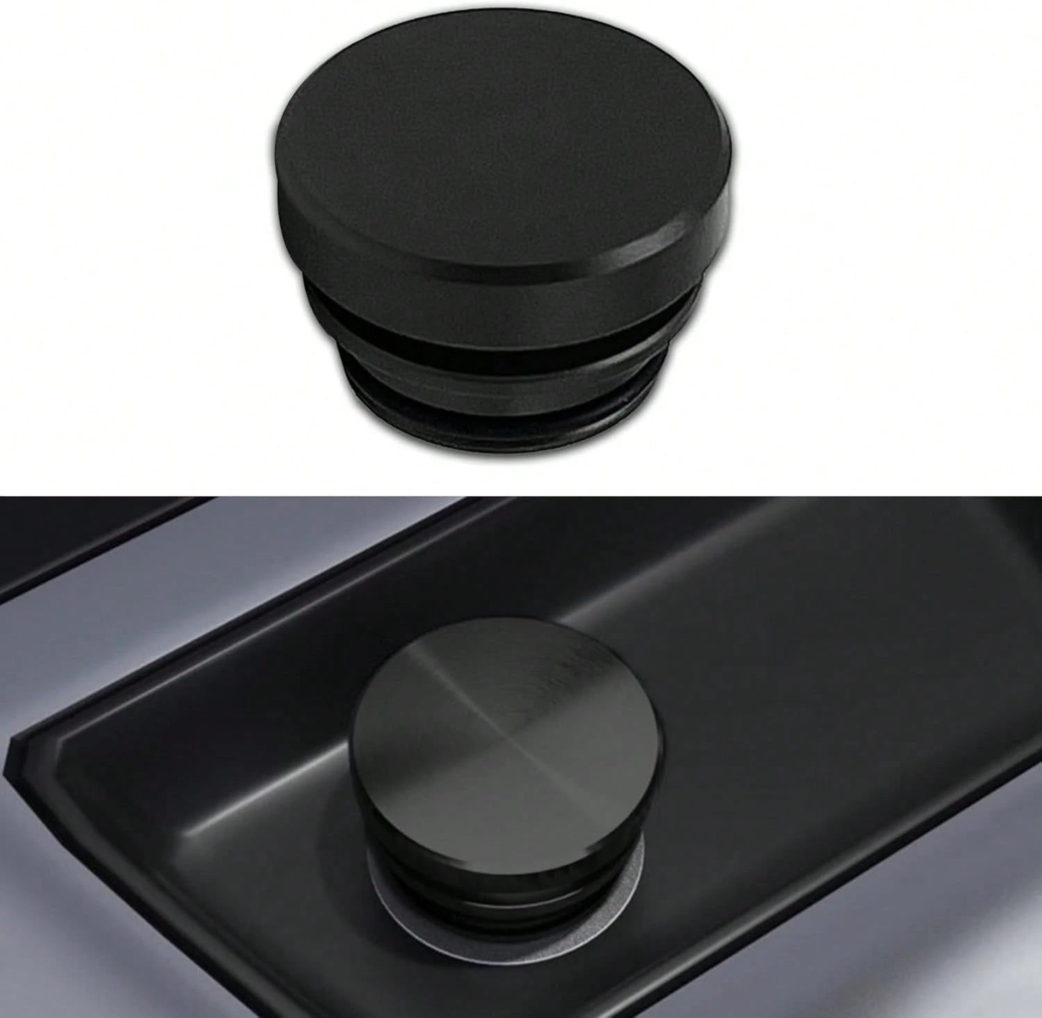 Car Cigarette Lighter Plug Cover, Aluminum Cigarette Lighter Socket Cover Cap, Universal Waterproof Dustproof Plug Cover Fit For Car Power Port Outlet With Standard 12 Volt Power Source (Black)
