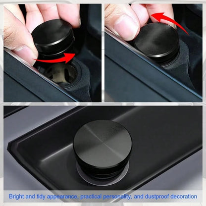 Car Cigarette Lighter Plug Cover, Aluminum Cigarette Lighter Socket Cover Cap, Universal Waterproof Dustproof Plug Cover Fit For Car Power Port Outlet With Standard 12 Volt Power Source (Black)