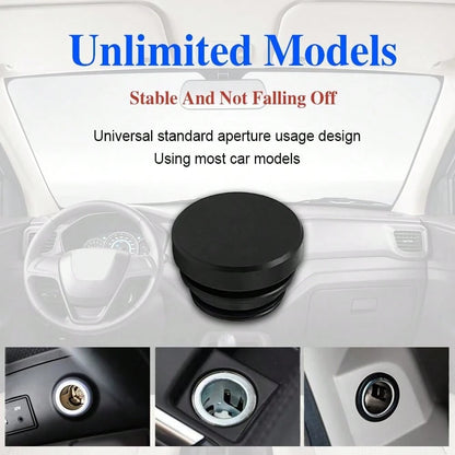 Car Cigarette Lighter Plug Cover, Aluminum Cigarette Lighter Socket Cover Cap, Universal Waterproof Dustproof Plug Cover Fit For Car Power Port Outlet With Standard 12 Volt Power Source (Black)