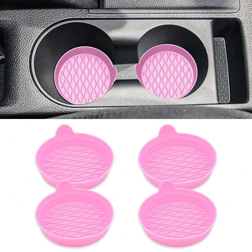 Car Cup Holder Coasters, Universal Silicone Non-Slip Insert Cup Coasters, Soft Wave Pattern Cup Holders, Car Interior Accessories For S