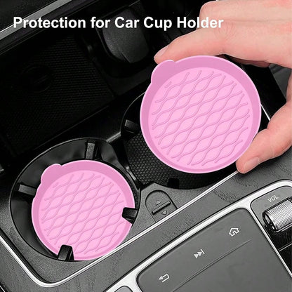 Car Cup Holder Coasters, Universal Silicone Non-Slip Insert Cup Coasters, Soft Wave Pattern Cup Holders, Car Interior Accessories For S