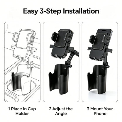 Car Cup Holder Phone Mount, Adjustable 360 Rotation Cell Phone Bracket, Universal Car Smartphone Holder For Vehicle Cup Slot