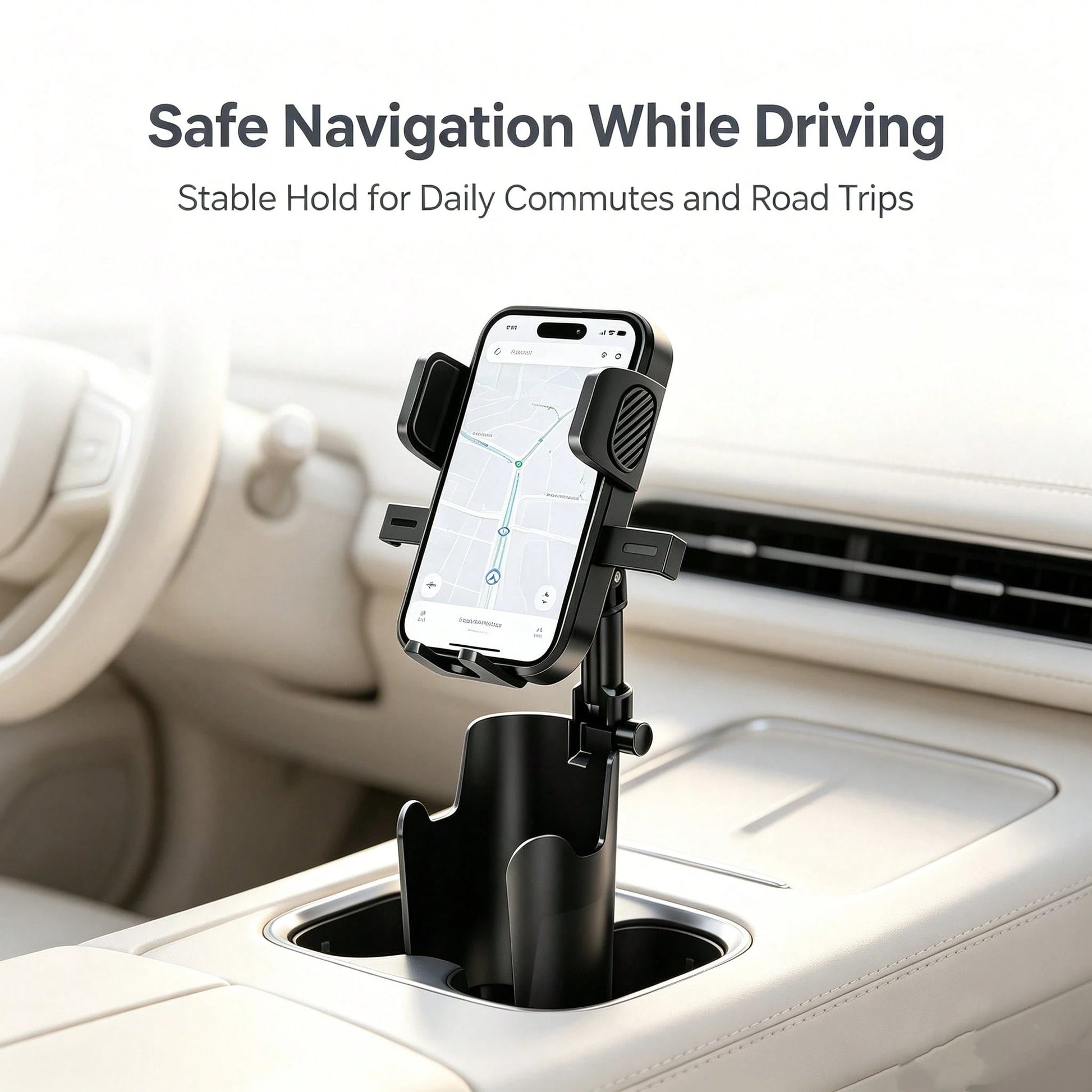 Car Cup Holder Phone Mount, Adjustable 360 Rotation Cell Phone Bracket, Universal Car Smartphone Holder For Vehicle Cup Slot