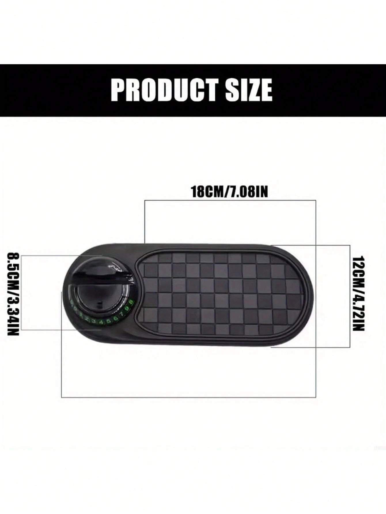 Car Dash Anti Slip Mat With Spring Phone Mount & Temporary Parking Plate, Only For Smooth Plastic Dashboard, Limited Anti-Slip Friction, Just Fit Thin Small Phones, Not Compatible With Large Thick-Cas