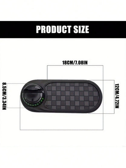 Car Dash Anti Slip Mat With Spring Phone Mount & Temporary Parking Plate, Only For Smooth Plastic Dashboard, Limited Anti-Slip Friction, Just Fit Thin Small Phones, Not Compatible With Large Thick-Cas