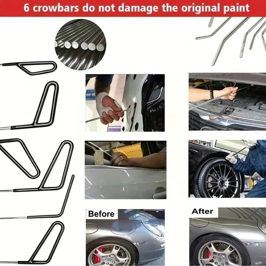 Car Dent Repair Tool Set: Efficient Car Dent Repair Crowbar Set- Professional Body Restoration Tool, Easy To Eliminate Dents, Restore As New