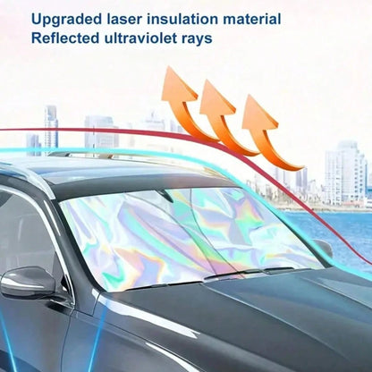Car Front Windshield Sun Shade, Summer Heat Insulation Sunshade, Foldable Front Window Sunshade, UV Protection, Car Interior Cooling, Suitable For Most Car Models