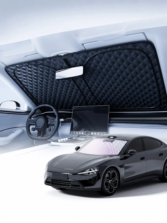 Car Front Windshield Sunshade- Portable Car Sunshade With Heat Insulation, Cooling And Anti-Glare Effects, Enhancing Driving Comfort. Essential Car Sunshade, Suitable For All Seasons