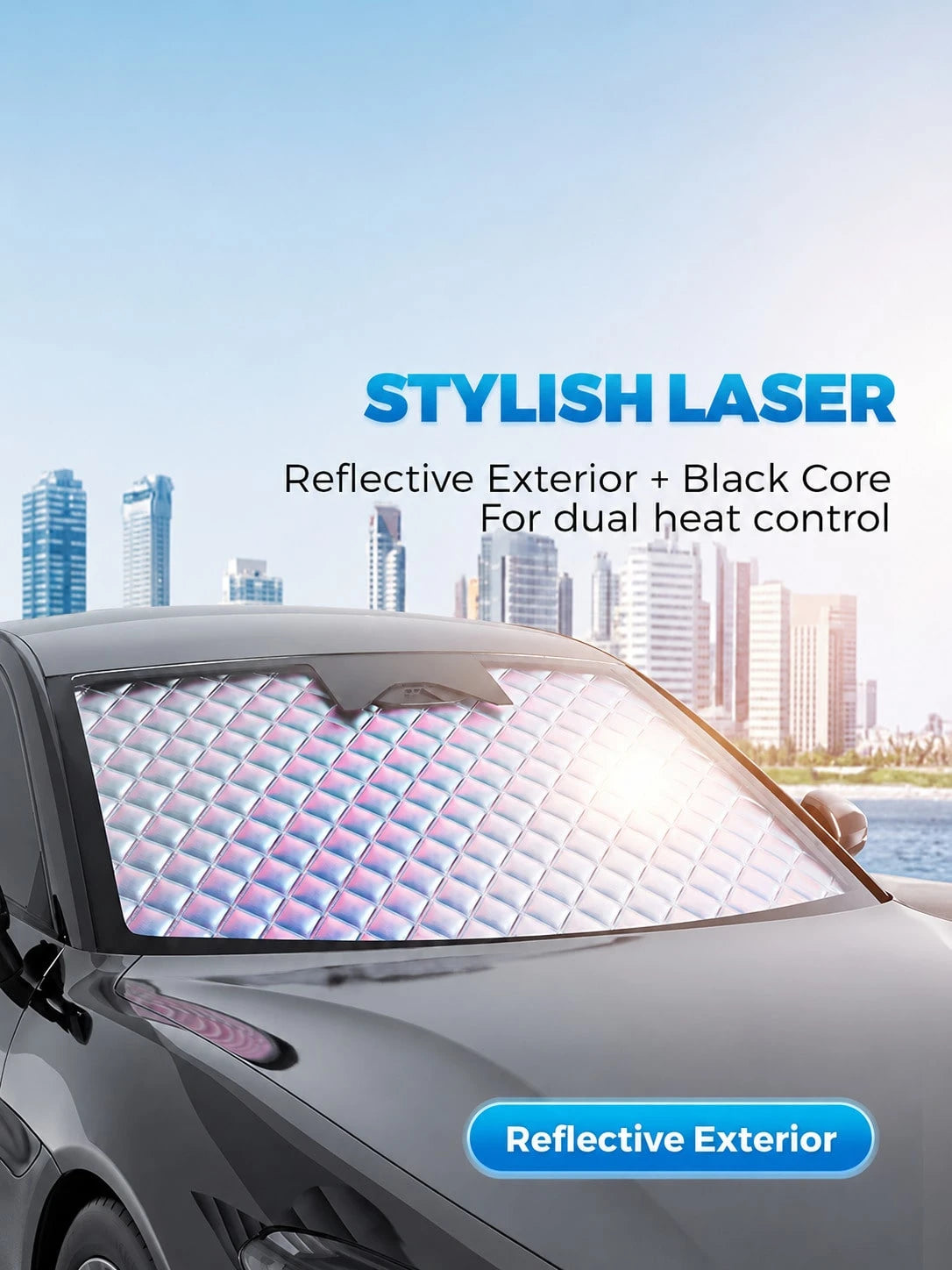 Car Front Windshield Sunshade- Portable Car Sunshade With Heat Insulation, Cooling And Anti-Glare Effects, Enhancing Driving Comfort. Essential Car Sunshade, Suitable For All Seasons