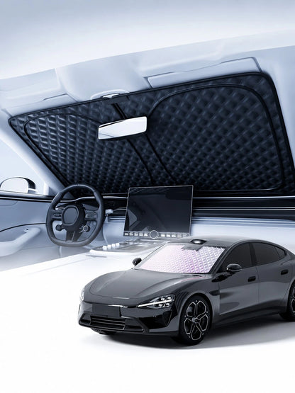 Car Front Windshield Sunshade- Portable Car Sunshade With Heat Insulation, Cooling And Anti-Glare Effects, Enhancing Driving Comfort. Essential Car Sunshade, Suitable For All Seasons