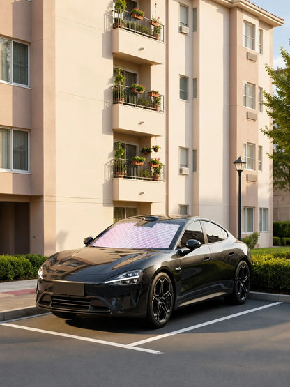Car Front Windshield Sunshade- Portable Car Sunshade With Heat Insulation, Cooling And Anti-Glare Effects, Enhancing Driving Comfort. Essential Car Sunshade, Suitable For All Seasons