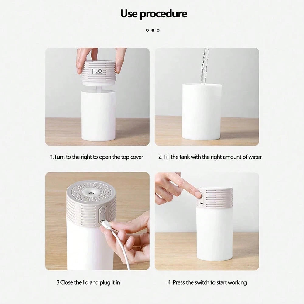 Car Humidifier Aromatherapy Essential Oil Diffuser USB Mist Mini Portable For Car Home Office Bedroom, 300ML