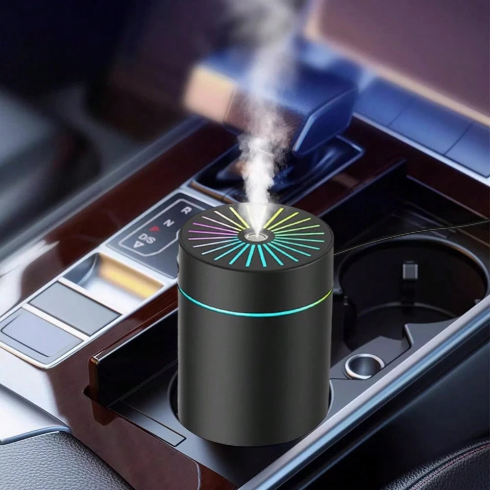 Car Humidifier USB Powered, Portable Car Aromatherapy Diffuser With Colorful LED Lights, Mini Car Aromatherapy Humidifier, Suitable For Car Interior, Quiet Mist, Daily Driving Use, Car Accessories Gif
