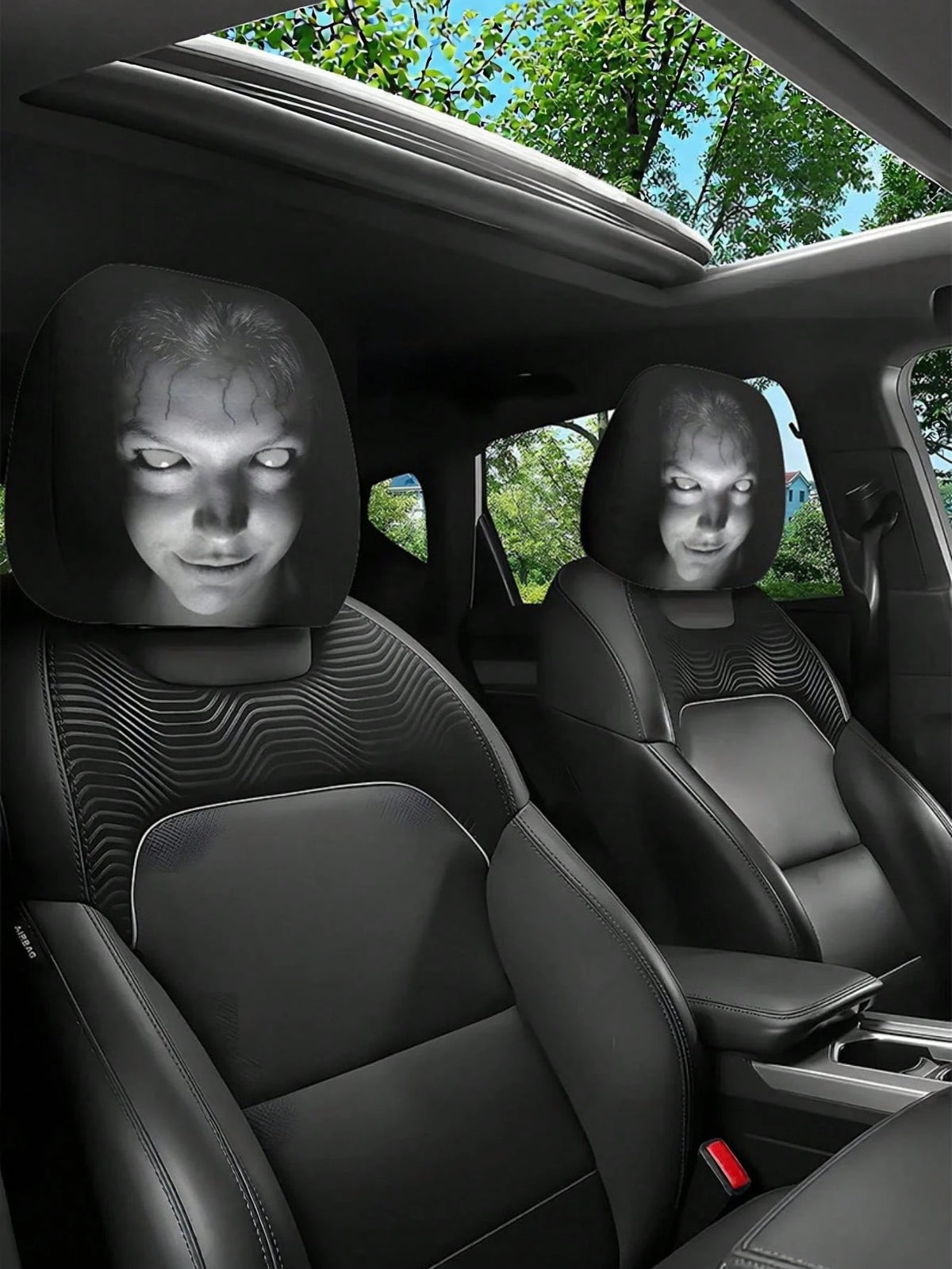 Car Interior Face Pattern Design Backrest Cover