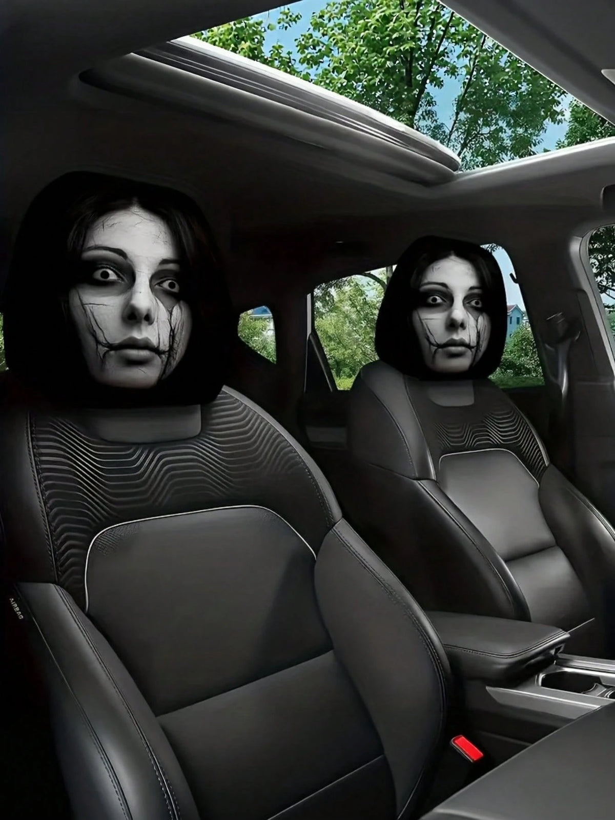 Car Interior Face Pattern Design Backrest Cover