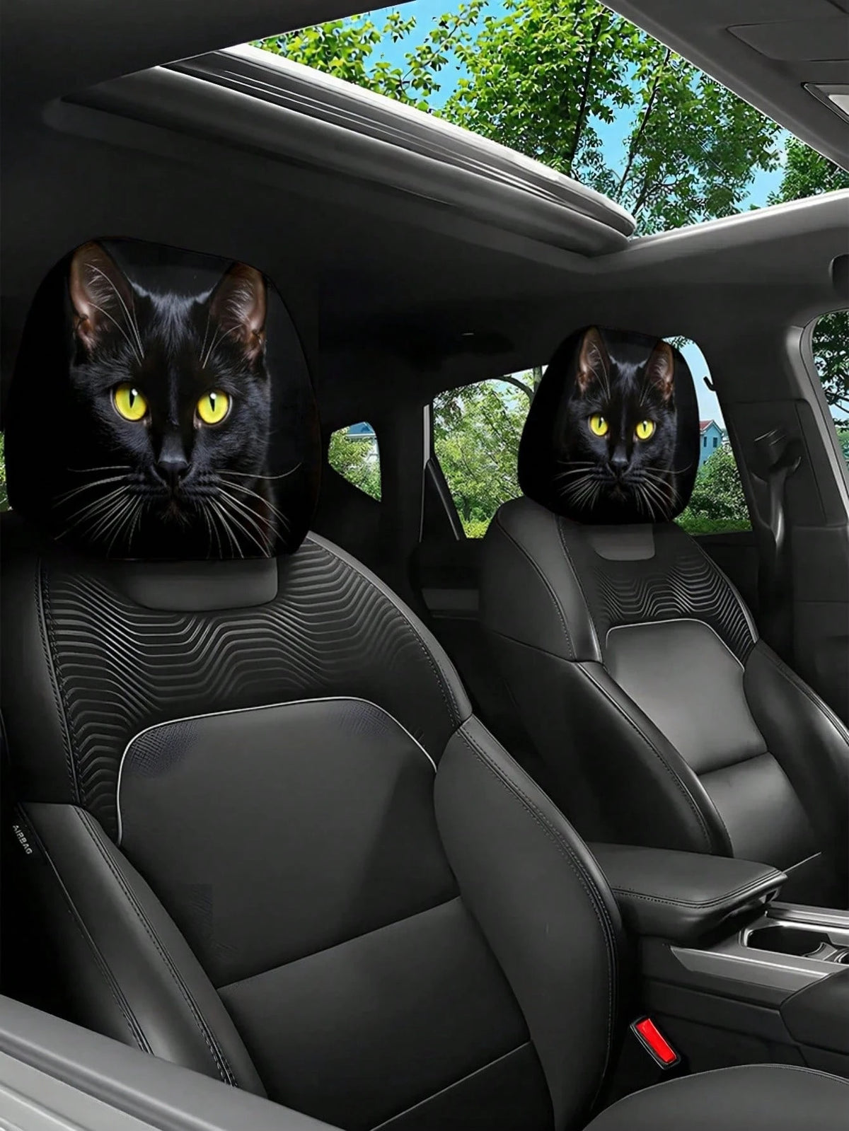 Car Interior Face Pattern Design Backrest Cover