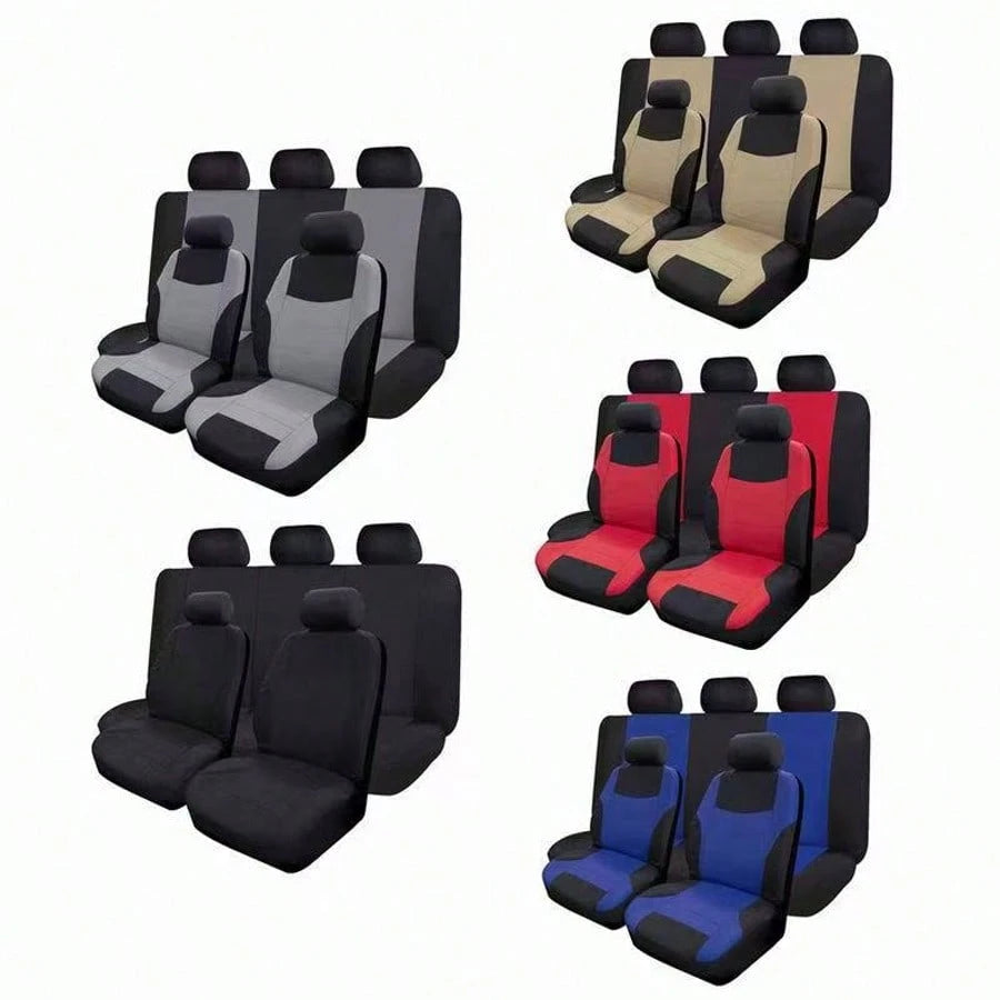 Car Seat Covers 5-Seater Full Coverage Fabric Seat Covers Protective Seat Covers Universal Fit For Most Car Models All-Season