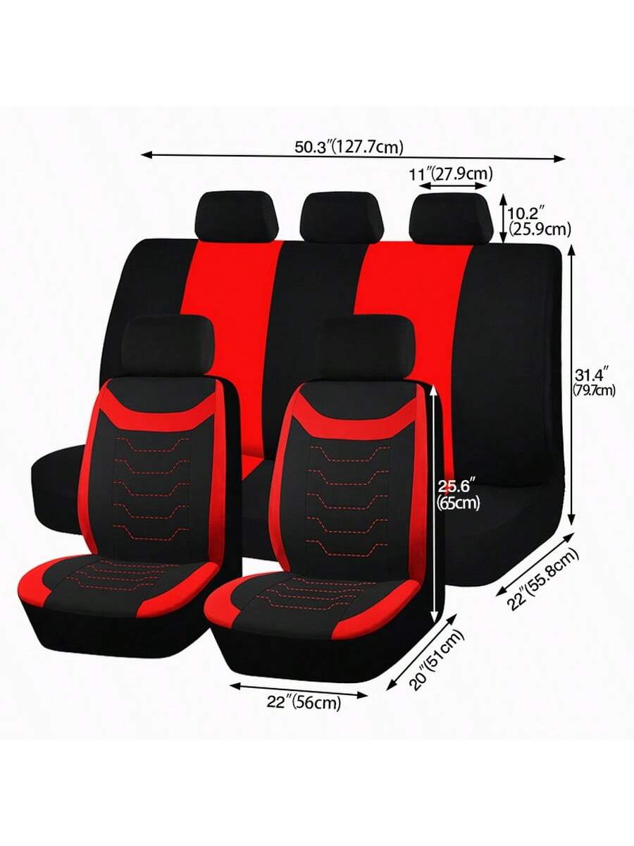 Car Seat Covers 9pcs Set Fashion Design Universal Fit For Car Truck SUV Airbag Auto Accessories Decoration For Women,Car Seat Cover Full Set