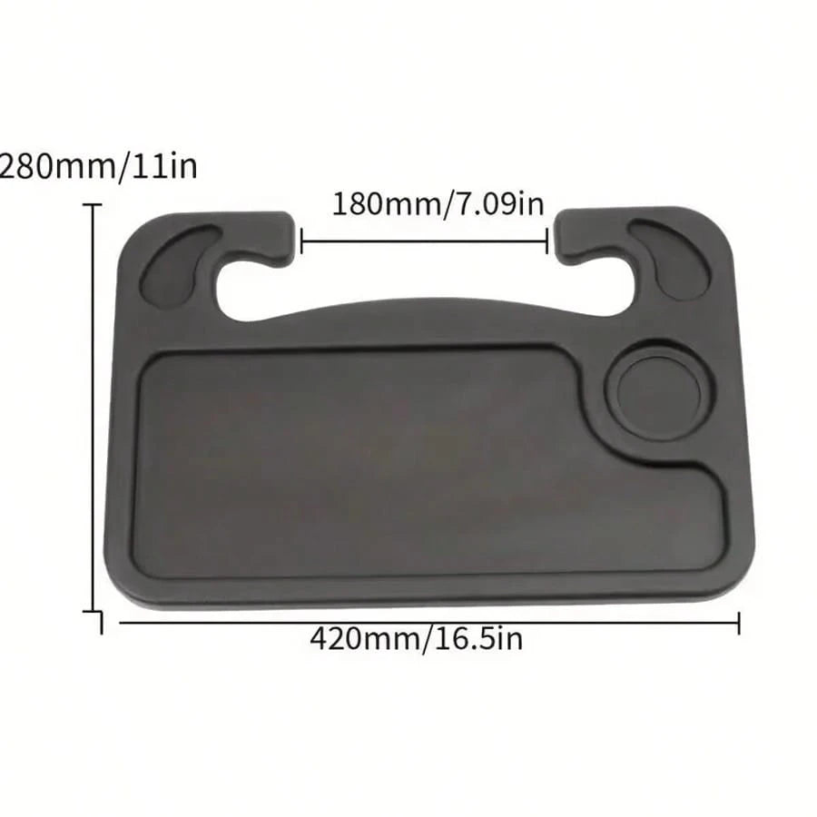 Car Steering Wheel Tray, 2 In 1 Auto Steering Wheel Desk For Eating Drinks Laptop, Multipurpose Vehicle Interior Travel Essential Table Accessories, Universal For RV, SUV, Truck (Black)