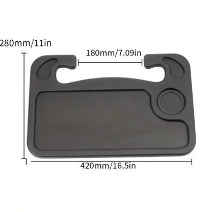 Car Steering Wheel Tray, 2 In 1 Auto Steering Wheel Desk For Eating Drinks Laptop, Multipurpose Vehicle Interior Travel Essential Table Accessories, Universal For RV, SUV, Truck (Black)