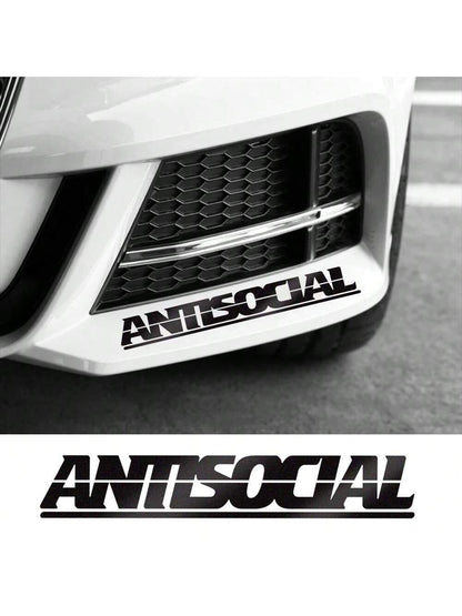 Car Sticker Antisocial Letter Windshield Creative Reflective Vinyl Decals Window Moto Styling Decor Motorcycle Auto Accessories